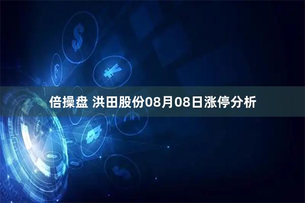 倍操盘 洪田股份08月08日涨停分析