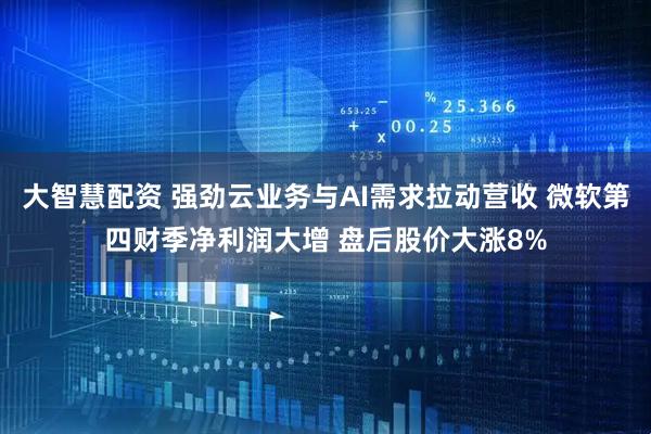 大智慧配资 强劲云业务与AI需求拉动营收 微软第四财季净利润大增 盘后股价大涨8%